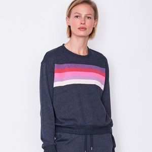 SUNDRY Striped Crop Sweatshirt size 0